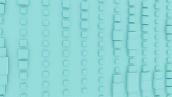 Pulsating stripes of squares on rotating background. Design. 3D background rotates with squares. Dizzying background with corners and squares rotates in space video