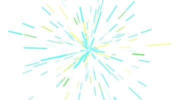 Abstract spinning rays around one central point. Motion. Abstract carousel of bright short segments isolated on a white background. video