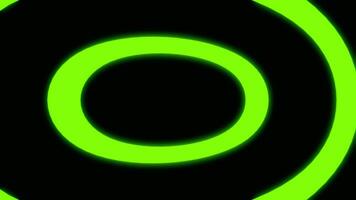 Background with moving liquid pattern of ovals. Design. Neon ovals flow in stream on black background. Stream of moving geometric ovals video