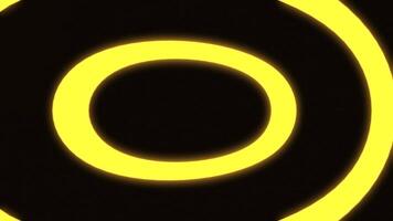 Black background. Design. Bright yellow puddles in 3d format are highlighted and move changing their shape. video