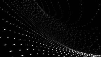Background with small polka dots pattern and hallucination effect. Design. Flowing canvas of tiny dots on a black background. video