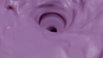 Whirlpool with liquid. Design. 3D animation with liquid whirlpool and black hole. Moving dense liquid in stream with small whirlpool video