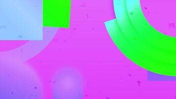 Abstract geometric background with flying particles and moving shapes. Motion. Contrasting bright pattern, geometry for children. video