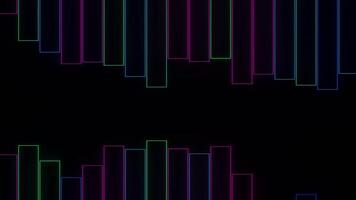 Kontur Linien von Ausgleich. Design. bunt Streifen Bewegung im Musical schlagen auf schwarz Hintergrund. einfach Linien Bewegung im Stil von Equalizer video