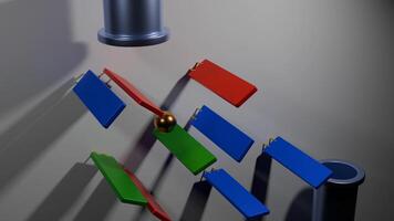 A Stunning Display of Colorful Geometry Featuring a Metallic Sphere in Dynamic Motion. Design video