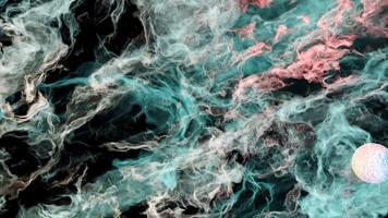 Flying in space through stars and gas cloud with cosmic nebulas. Design. Abstract scientific background with clouds and an unknown planet. video