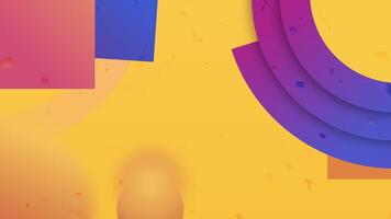 Screensaver with geometric shapes. Motion. Beautiful colorful figures move in composition. Screensaver for insertion and intro with geometric shapes video