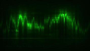 Black background. Motion.Green graphics that rise and fall in different directions in the animation. video