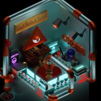 The concept of a computer game. Design.Multi-colored computer graphics where they show the collection of orders that the game controls. video