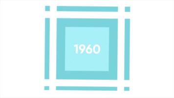Animation with date for . Motion. Stylish animation with old date of last century for content. Intro design with date of 1960s video