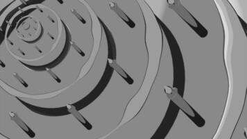 Abstract monochrome fractal animation of a cake layers. Design. Black and white birthday cake with burning candles. video