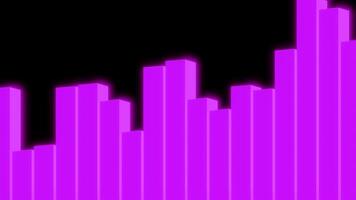 nero sfondo. disegno.a luminosa danza rosa grafico nel animazione oscillante nel diverso indicazioni. video