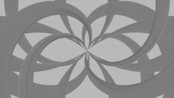 Kaleidoscope pattern with transforming floral shapes. Design. Flowers with petals rotating and creating optical illusion. video