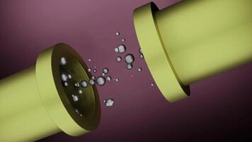 Concept of scientific physics experiment. Design. Particles flying towards each other from one tube to another. video