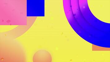 Final intro with geometric shapes. Motion. Bright animation for inserts and intros. Colorful geometric shapes move for end of video