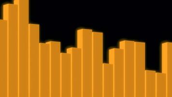 Speaker equalizer. Design. Colorful columns of 3D lines move to beat of music. Cubic equalizer on black background video