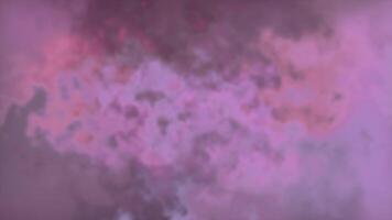 Flying through dream pink clouds with lightning strikes. Design. Abstract soft colorful sky. video
