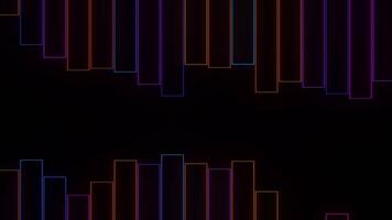 Audio waveform equalizer on a black background. Design. Vertical silhouettes of bars moving up and down. video
