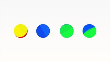 White background. Motion.Bright circles change color very quickly in animation. video