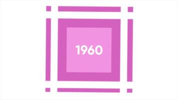 Animation with date for . Motion. Stylish animation with old date of last century for content. Intro design with date of 1960s video