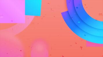 Screensaver with geometric shapes. Motion. Beautiful colorful figures move in composition. Screensaver for insertion and intro with geometric shapes video