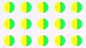 White background.Motion.Bright multicolored circles changing in different directions and with high speed color in animation video