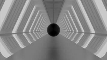 A spacious enclosed space of a light shade. Design.A light gray tunnel in animation smoothly moving in different directions. video