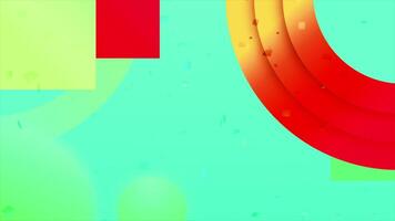 Final intro with geometric shapes. Motion. Bright animation for inserts and intros. Colorful geometric shapes move for end of video