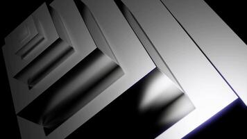 Silver color of pyramid shape fractal figures moving one by one. Design. Monochrome pattern with moving blocks. video