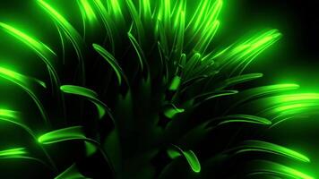 Green and purple background. Design.Bright rays of light in the animation move flying apart in opposite directions. video
