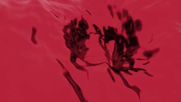 Moving flow of colored liquid with glare. Design. Animation with moving 3d liquid and shadows on surface. Ripples and shadows on surface of fluid flow video