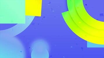 Moving background with colorful shapes. Motion. Modern stylish animation for intro. Intro with geometric shapes moving on colored background video