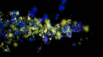 Black background. Design.Light candy in bright computer graphics that fly in different directions continuously. video
