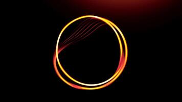 Vibrating circle with stream of lines. Motion. Musical or energetic animation with ring and lines. Pulsating ring with flow of energy from lines video