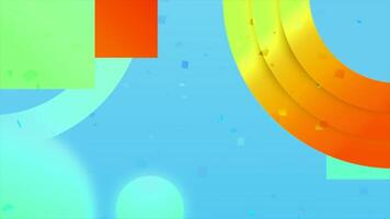 Abstract geometric background with flying particles and moving shapes. Motion. Contrasting bright pattern, geometry for children. video