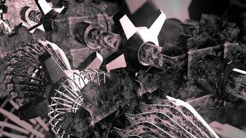 Gears rotating in a mechanical device. Motion. Abstract animated spinning cog wheels, machinery concept. video