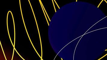 Colorful abstraction with a sphere and bending lines. Motion. Colorful ball and stripe strokes. video