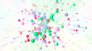 Abstract bokeh pattern with colorful dots on a white background. Motion. Fireworks colorful background. video