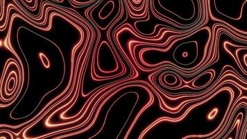 Psychedelic liquid pattern with lines. Design. Beautiful lines move in oval pattern. Liquid lines move on black background video