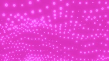 Luminous dots move in wavy streams. Design. Animated background of moving rows of glowing dots. Beautiful glowing dots move in waves on colored background video