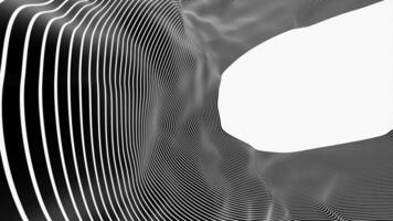 Spinning liquid vortex with concentric rings on a dark background. Design. Pillar of neon light surrounded by wavy texture. video
