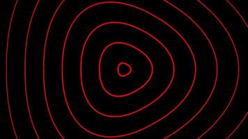 Black background. Motion.Bright red circles of different sizes are sucked into the funnel in the animation. video