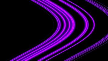 Black background. Design.Brilliant orange and purple lines in animation that draw in different directions in animation. video