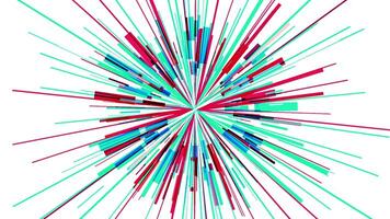 Rotating circle with ray strips. Motion. Technological stripes rotate in circle on isolated background. Rotating circle of moving stripes and rays video