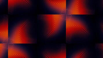 Red and purple patterns. Motion.Large floating lines on squares creating a trance effect in animation. video
