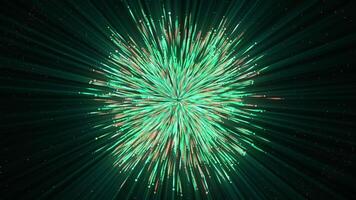 Black background. Motion.Multicolored rays of light that scatter in different directions at high speed and fill the empty black space in the animation. video