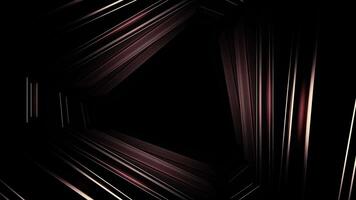 3D tunnel with darkness. Design. Rotating 3d tunnel with geometric metal parts. Emerging geometric tunnel in dark video