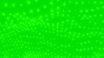 Small light roundels. Design.Green background with randomly moving stars in abstraction. video
