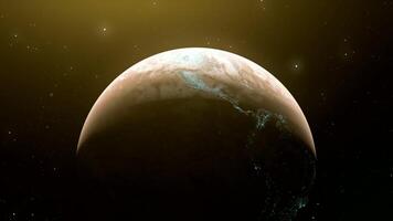 Rotation of planet Earth in days. Motion. Planet Earth alternates day and night in rotation. 3D model of day changes on planet Earth in space video
