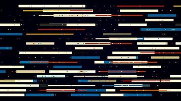 Abstract colorful stripes move horizontally. Motion. Colorful stripes move like schematic trains. Animation with moving horizontal stripes with dots video